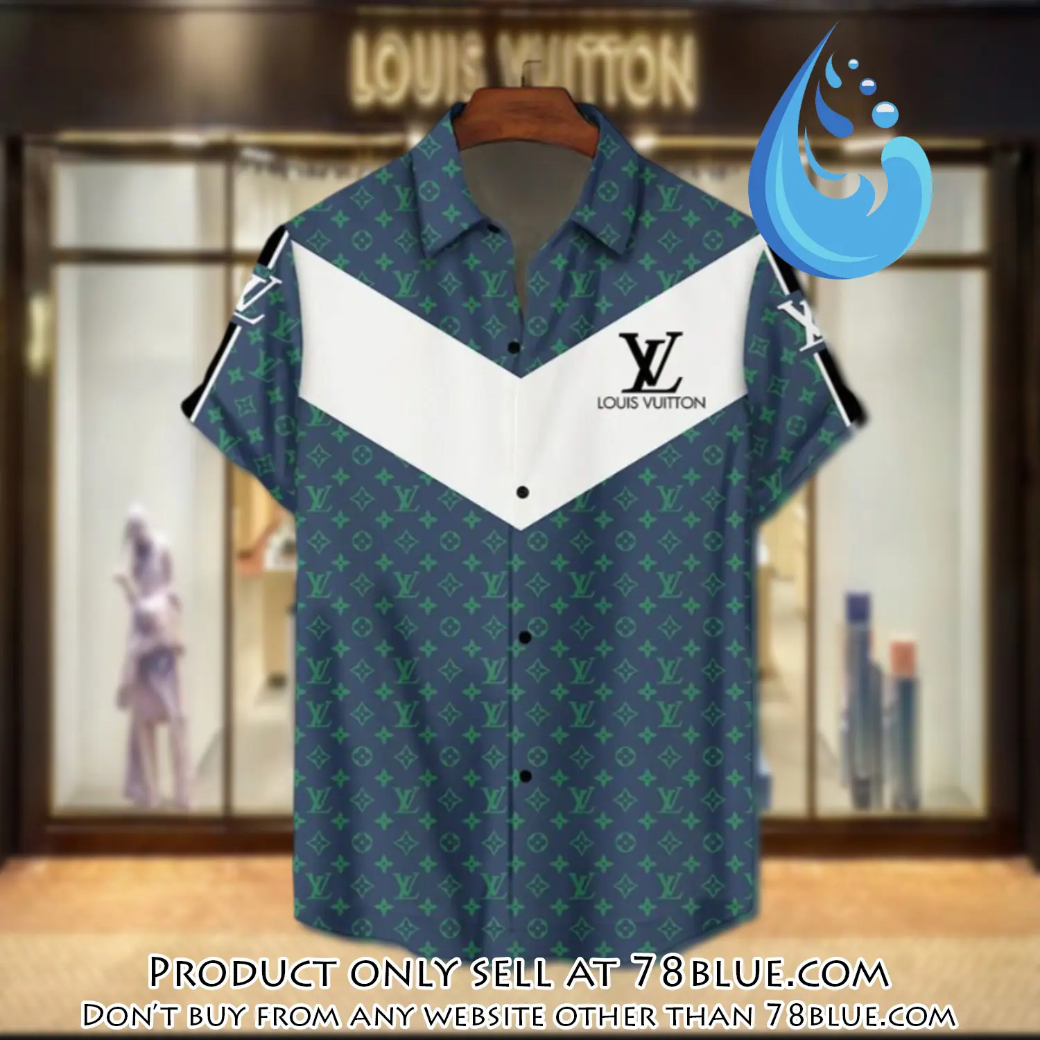 Lv louis vuitton luxury hawaiian shirt & short set lhs1197 78b0014660